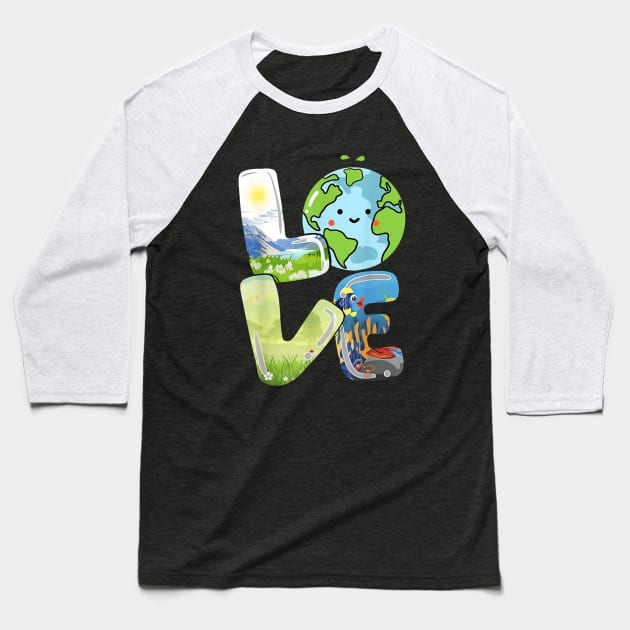 Love World Earth Day 2024 Baseball T-Shirt by YASSIN DESIGNER